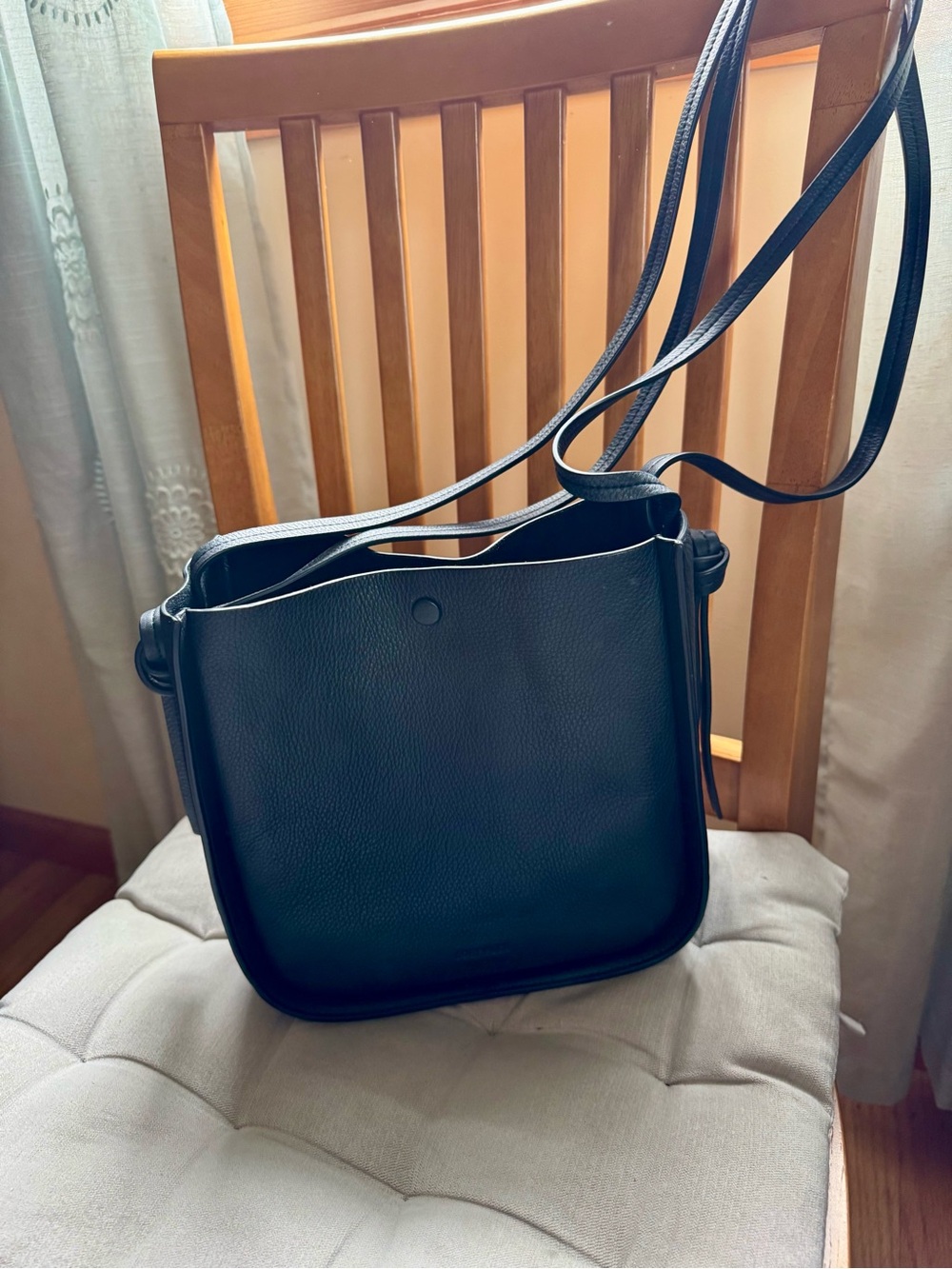 Loeffler Randall Black Pebbled Leather Crossbody